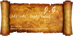 Járó Gyöngyi névjegykártya