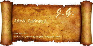 Járó Gyöngyi névjegykártya